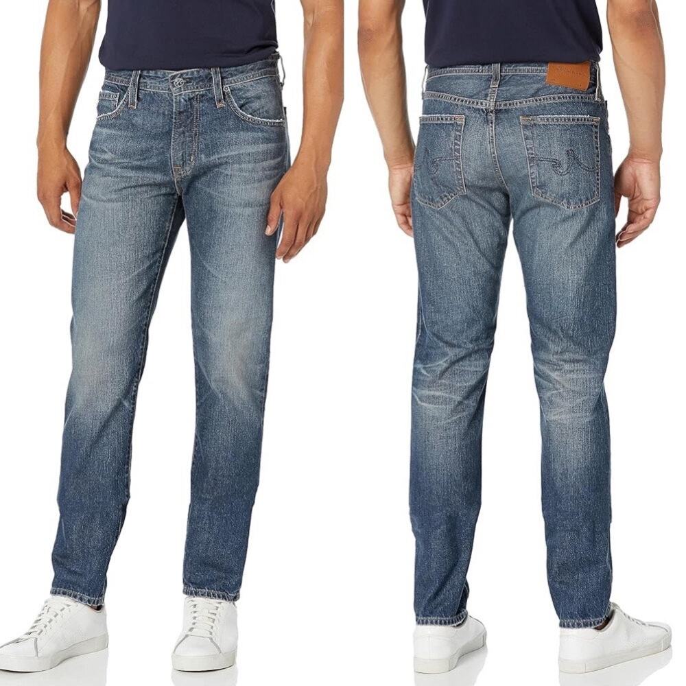 MENS AG Dylan Slim Skinny Denim Distressed Classic Medium Blue Wash Jeans 29